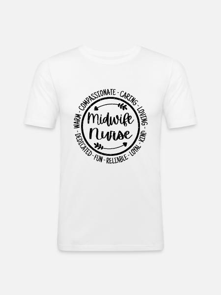 Barnmorska sjuksköterska livssjuksköterskegrupp uppskattning - Slim Fit T-shirt herr - vit
