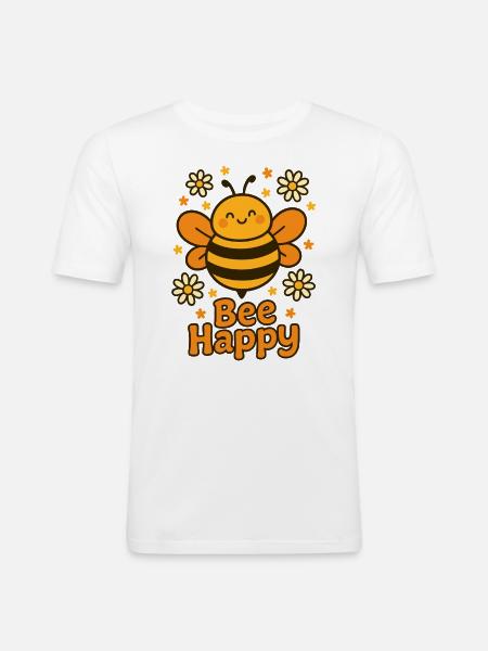 Sweet Bee - Bee Happy - Men's Slim Fit T-Shirt - white