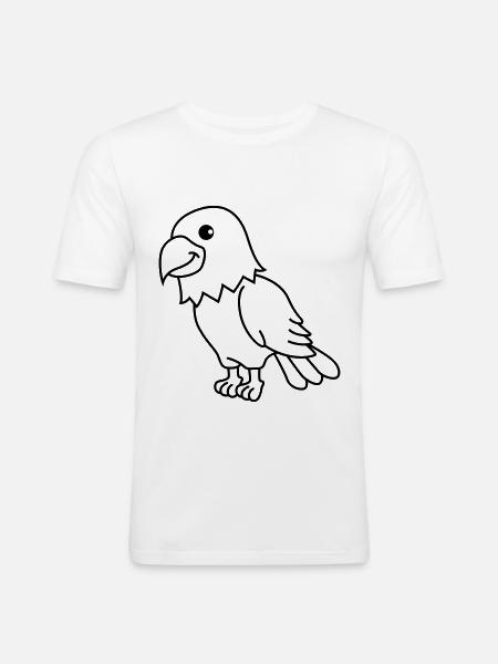 Adler Comic Tier - Männer Slim Fit T-Shirt - Weiß