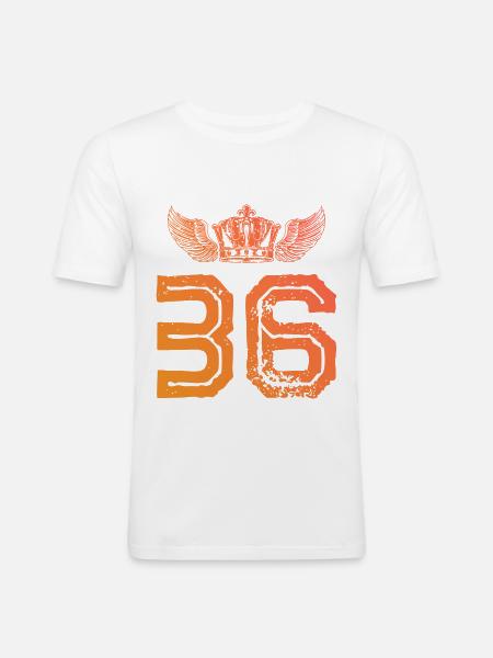 36 Number crown - Men's Slim Fit T-Shirt - white
