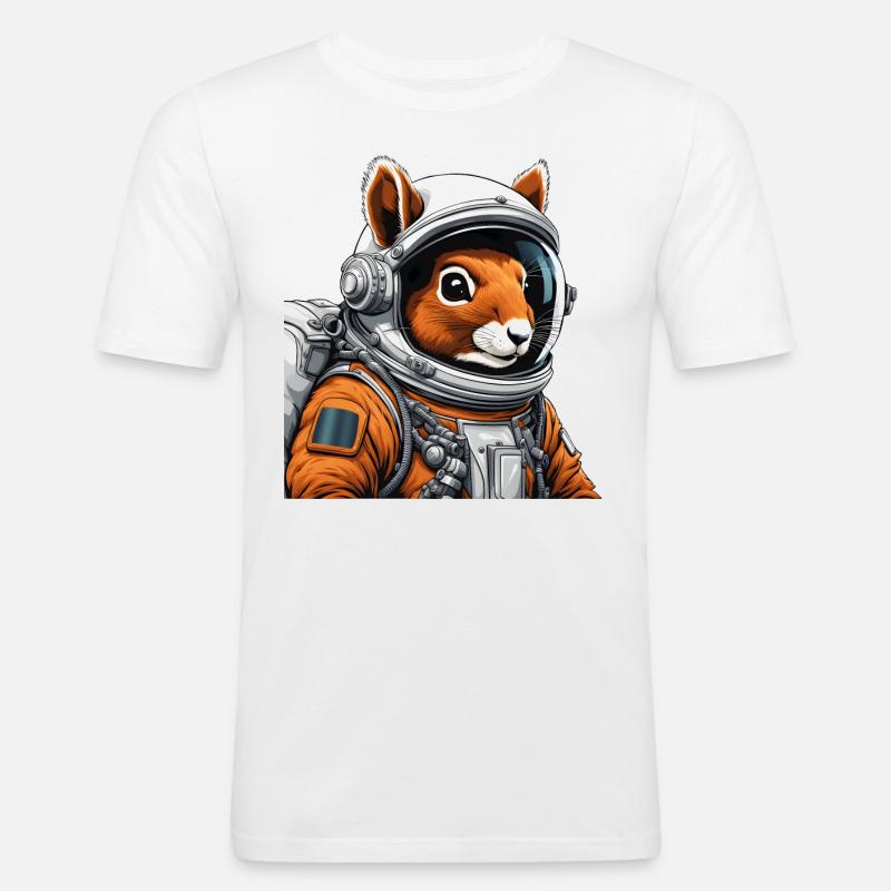 Eichhörnchen-Astronaut - Männer Slim Fit T-Shirt - Weiß
