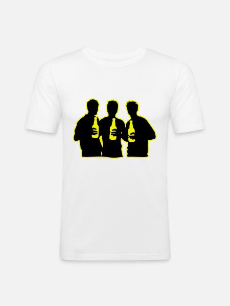 Team Bier Mannschaft - Männer Slim Fit T-Shirt - Weiß