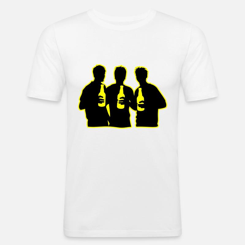 Team Bier Mannschaft - Männer Slim Fit T-Shirt - Weiß