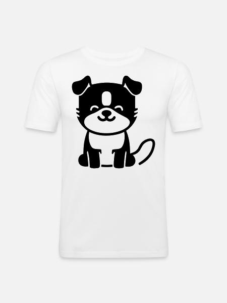 Dog - Men's Slim Fit T-Shirt - white