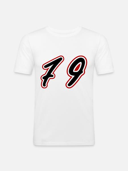 79 Number Symbol - Men's Slim Fit T-Shirt - white
