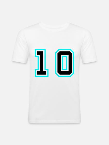 10 Zahl symbol - Männer Slim Fit T-Shirt - Weiß