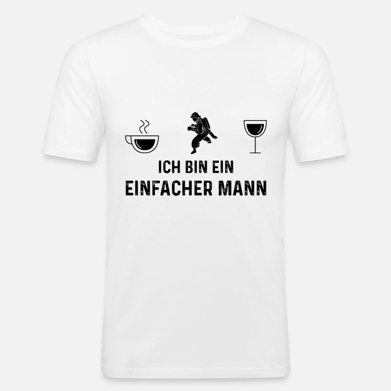 Ich bin ein Einfacher Mann - - Männer Slim Fit T-Shirt - Weiß