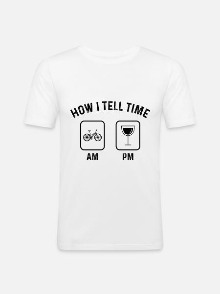 Comment dire l’heure au PM - - T-shirt près du corps Homme - blanc