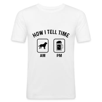 Comment dire l’heure à PM - (2) - T-shirt près du corps Homme - blanc - Devant - Nik (191cm)
