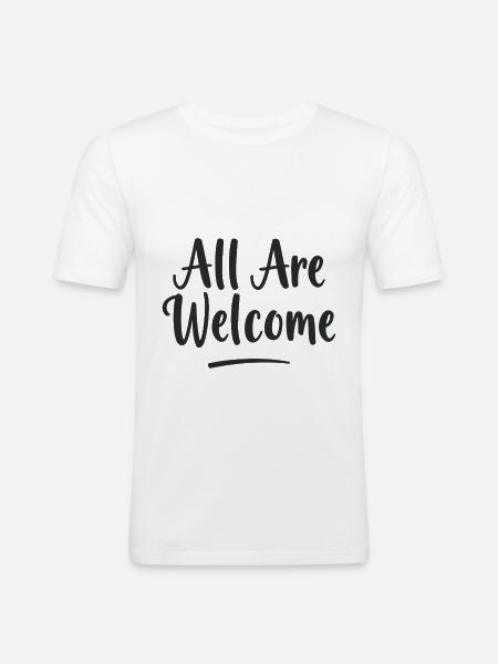 All Are Welcome - Men's Slim Fit T-Shirt - white