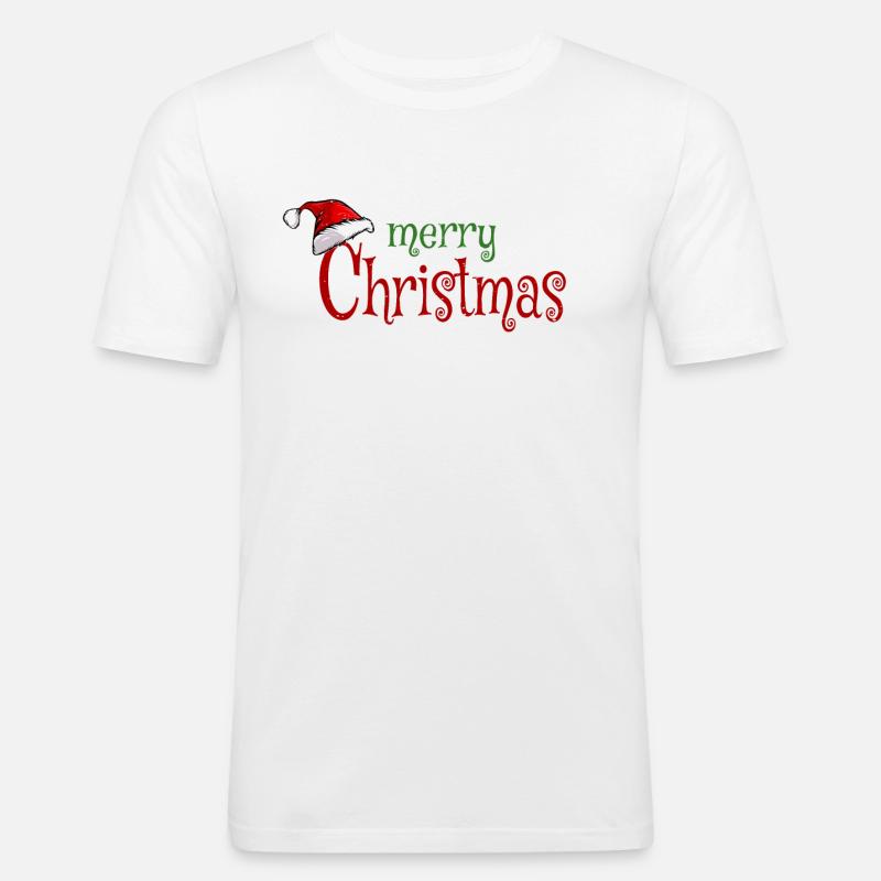 Frohe Weihnachten - Männer Slim Fit T-Shirt - Weiß