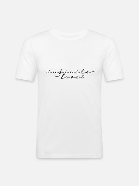 Infinite love calligraphy font - Men's Slim Fit T-Shirt - white