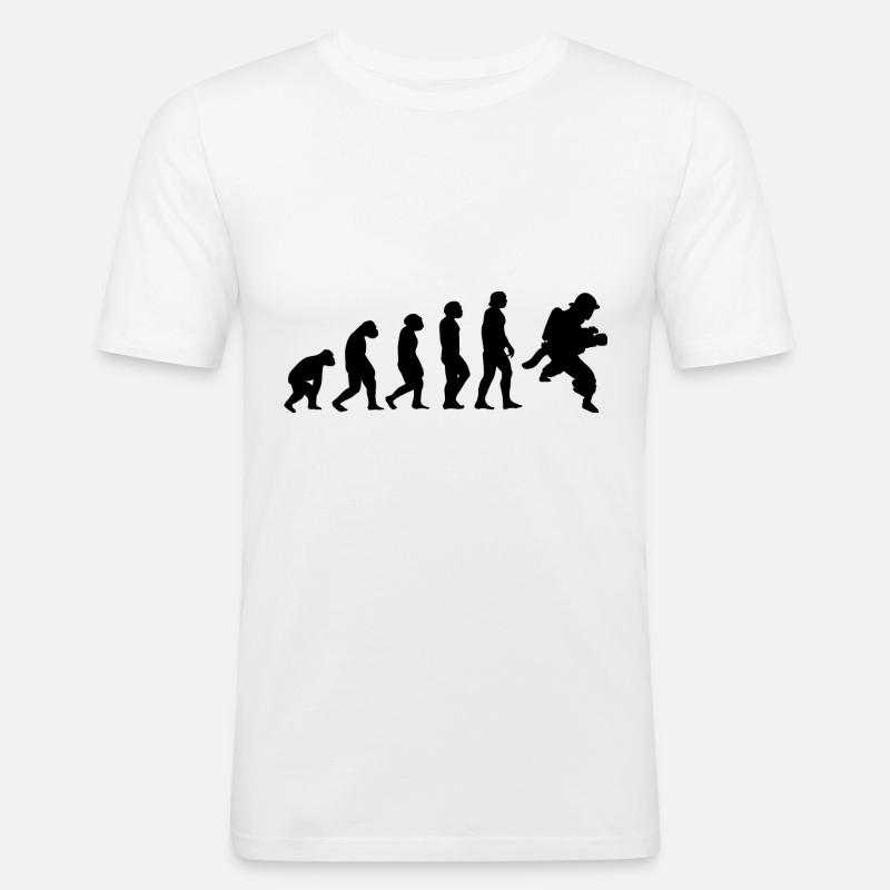 Evolution and Fire Brigader - - Men's Slim Fit T-Shirt - white
