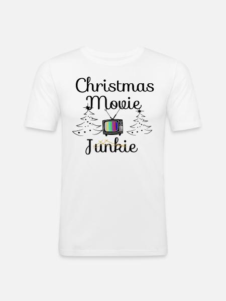 Christmas movie junkie - Men's Slim Fit T-Shirt - white