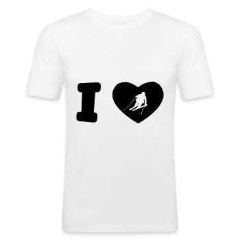 I love skis - - Men's Slim Fit T-Shirt - white - Front - Nik (191cm)