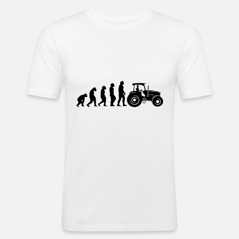 Evolution und Landwirtschaft - - Männer Slim Fit T-Shirt - Weiß