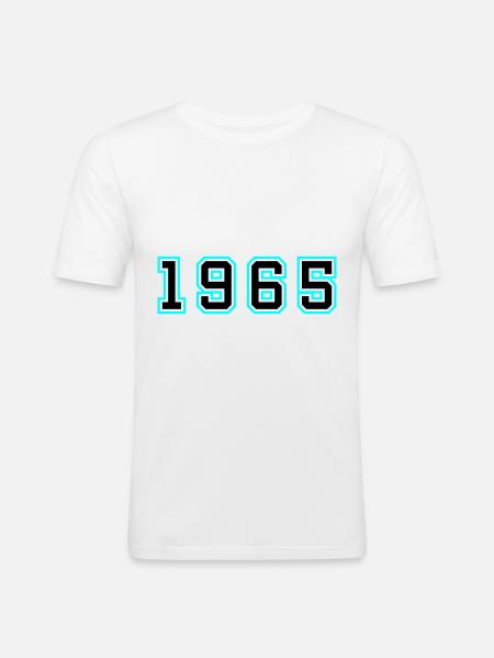 1965 Year Birthday - Men's Slim Fit T-Shirt - white