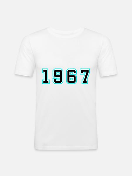 1967 Year Birthday - Men's Slim Fit T-Shirt - white