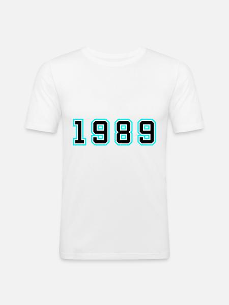 1989 Year Birthday - Men's Slim Fit T-Shirt - white