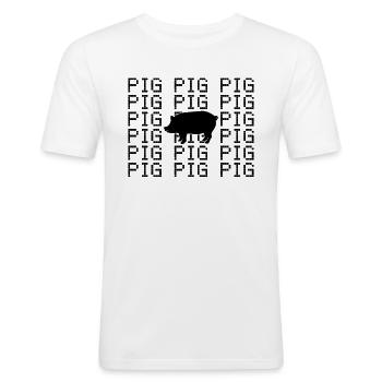 Cochon - T-shirt près du corps Homme - blanc - Devant - Nik (191cm)