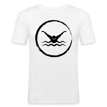 Corrik and Swimming - - Men's Slim Fit T-Shirt - white - Front - Nik (191cm)