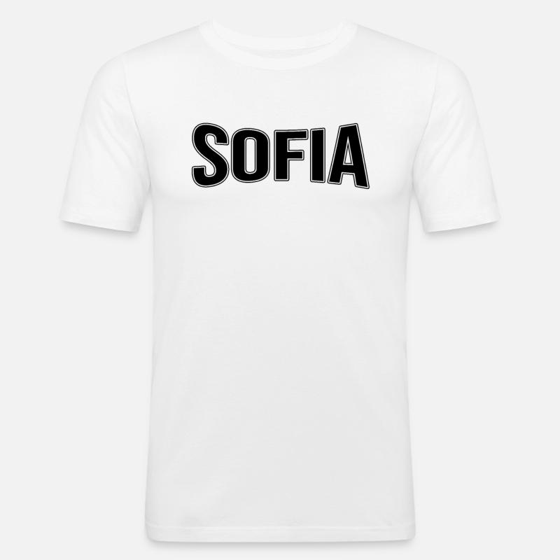 Sofia - Männer Slim Fit T-Shirt - Weiß