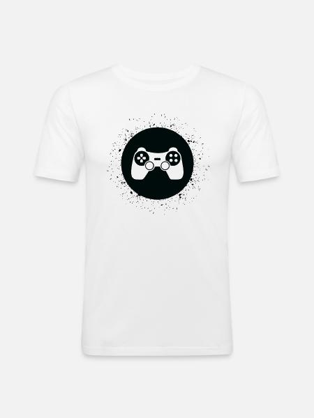 Splash Circle Game - GA - Men's Slim Fit T-Shirt - white
