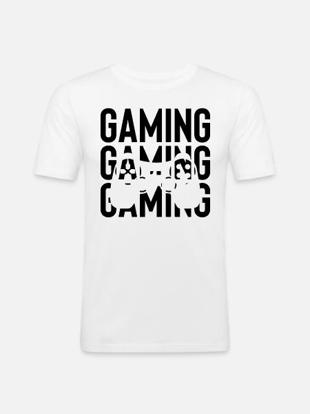 GAMING - - Men's Slim Fit T-Shirt - white