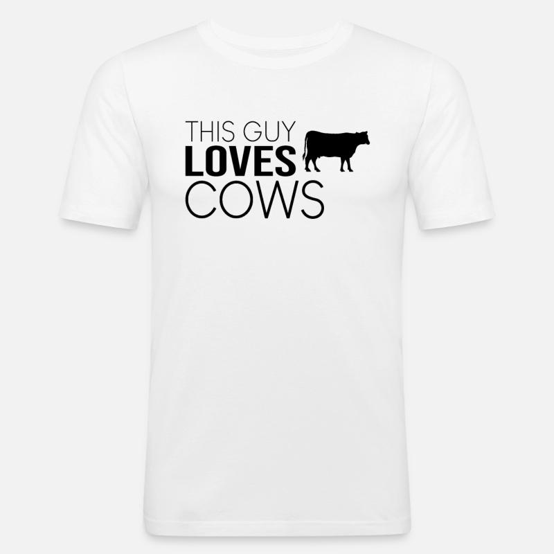 Typ Kuh Spruch - Männer Slim Fit T-Shirt - Weiß