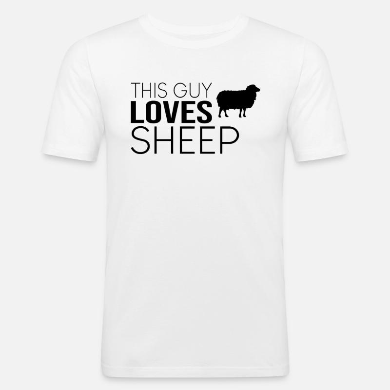Typ Schaf Spruch - Männer Slim Fit T-Shirt - Weiß