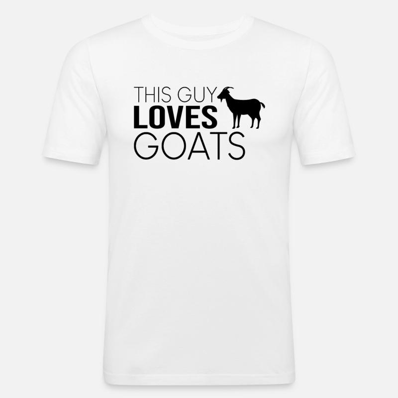 Typ Ziegen Spruch - Männer Slim Fit T-Shirt - Weiß
