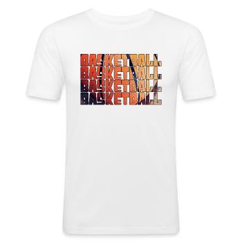 Basketball - Men's Slim Fit T-Shirt - white - Front - Nik (191cm)