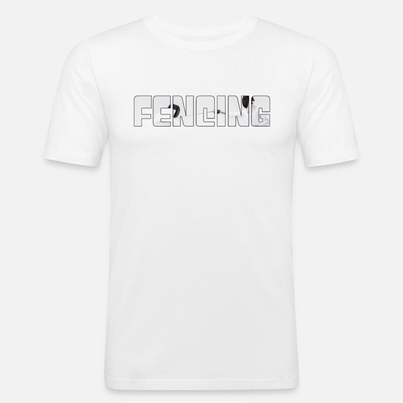 Fechten - Männer Slim Fit T-Shirt - Weiß