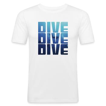 tauchen - Männer Slim Fit T-Shirt - Weiß - Vorne - Nik (191cm)