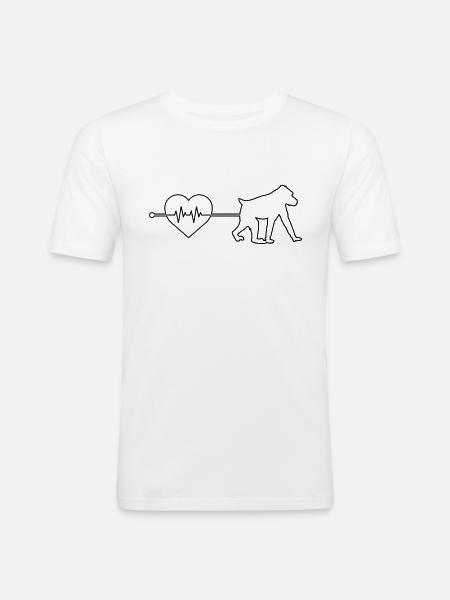 Monkey heartbeat - Men's Slim Fit T-Shirt - white