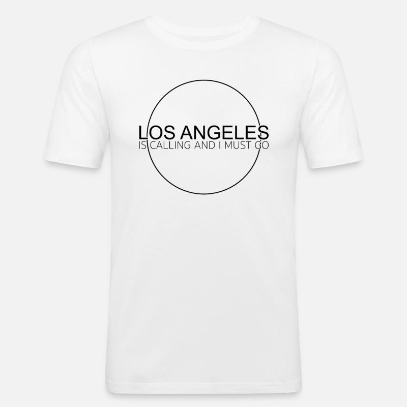 Los Angeles Spruch - Männer Slim Fit T-Shirt - Weiß