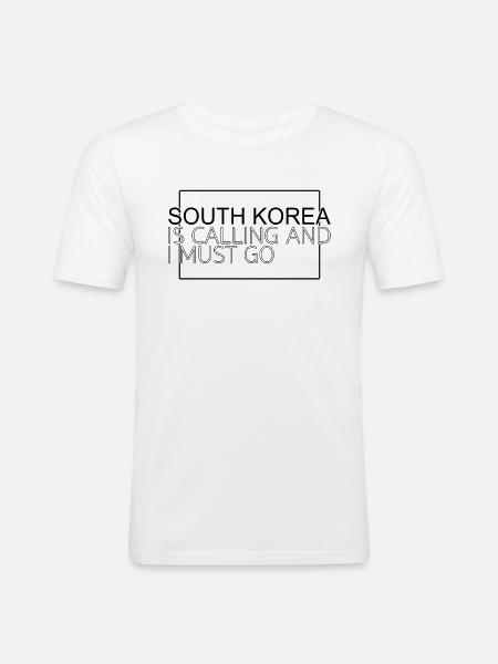 South Korea - Men's Slim Fit T-Shirt - white