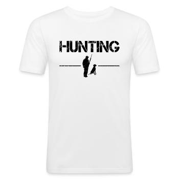 Hunt - Men's Slim Fit T-Shirt - white - Front - Nik (191cm)