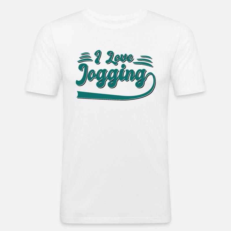 Ich liebe Joggen - Männer Slim Fit T-Shirt - Weiß