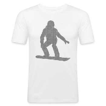 Snowboarding - Männer Slim Fit T-Shirt - Weiß - Vorne - Nik (191cm)