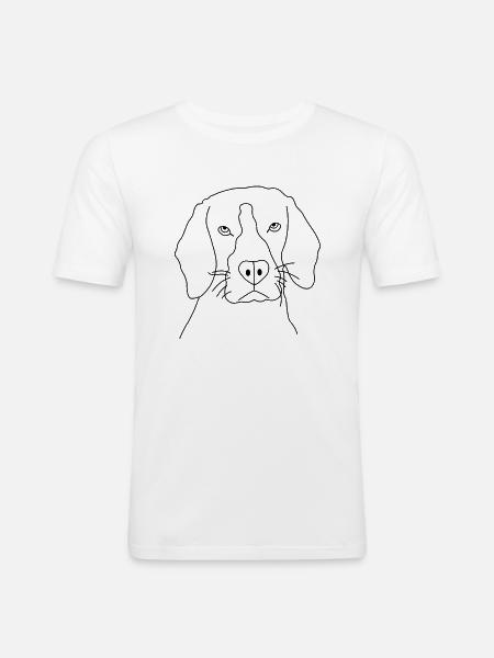 Dog hand drawn - Men's Slim Fit T-Shirt - white