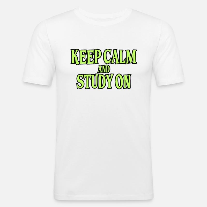 Studieren Spruch - Männer Slim Fit T-Shirt - Weiß