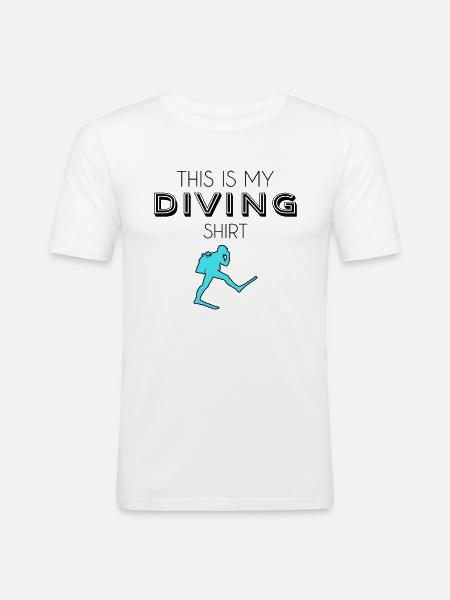 diving shirt - Männer Slim Fit T-Shirt - Weiß