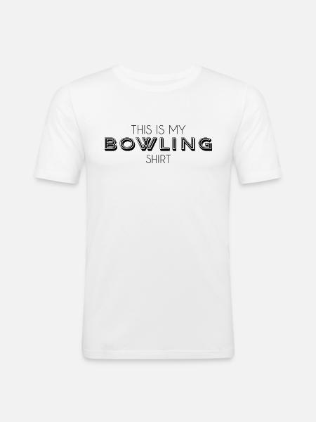 chemise de bowling - T-shirt près du corps Homme - blanc
