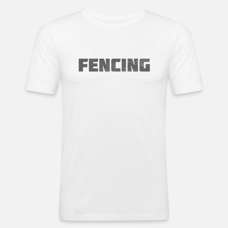 Fechten - Männer Slim Fit T-Shirt - Weiß