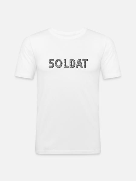 Soldat - Männer Slim Fit T-Shirt - Weiß