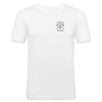 Papa 2026 werdender Vater 2026 stolzer Papa 2026 - Männer Slim Fit T-Shirt - Weiß - Vorne - Nik (191cm)