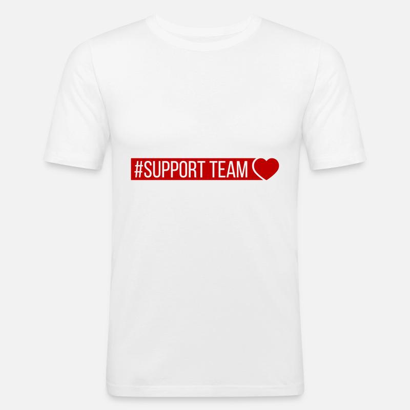 Support Team Herz - Männer Slim Fit T-Shirt - Weiß