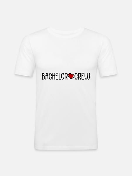 Bachelor Crew - Männer Slim Fit T-Shirt - Weiß
