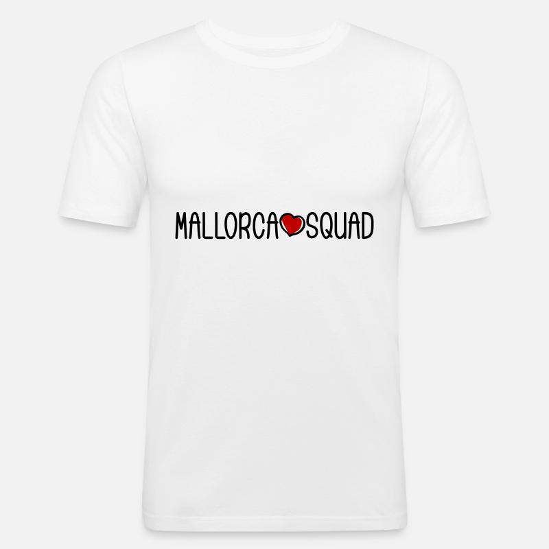 Mallorca Squad - Männer Slim Fit T-Shirt - Weiß